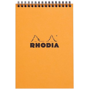 RHODIA 16500C - Bloc-Notes a  Spirale (Reliure Integrale) Orange - A5 - Petits Carreaux|80 Feuilles Detachables , Papier Clairef