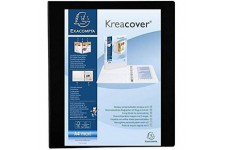 EXACOMPTA Classeurs personnalisable Kreacover A4 Maxi 4 Ax Diam 30 mm Dos 47 mm Noir