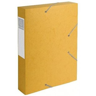 EXACOMPTA Chemises 3 rabats et elastique Exatobox dos de 6 cm, en carte lustree 5/10e jaune