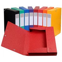 Lot de 10 : EXACOMPTA Boites de classement a elastiques Cartobox A4 dos de 50 mm Coloris aleatoire