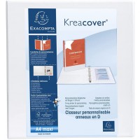 Exacompta - ref. 51824E - 1 Classeur opaque rigide personnalisable 3 poches - 2 anneaux en D de 50 mm - Dos 75 mm - 