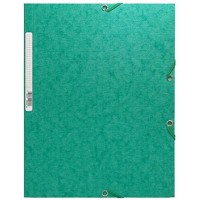 EXACOMPTA Lot de 25 Chemises 3 rabats elastique"scotten"carte lust. 425g nature future 24x32 cm Vert