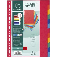 Exacompta - Ref. 1412E - Intercalaires en veritable carte lustree souple 225g/m2 FSC avec 12 onglets neutres - Format a  classer