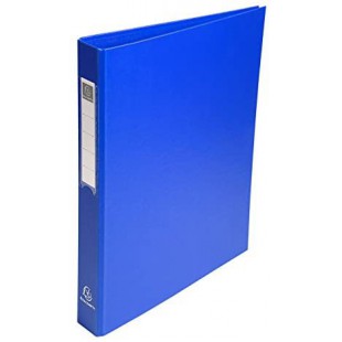 Classeur 4 anneaux 25mm, carton remborde polypro garde PP, coloris bleu