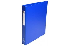 Classeur 4 anneaux 25mm, carton remborde polypro garde PP, coloris bleu