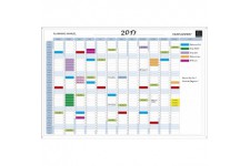 Exacompta - Ref. 56150E - 1 tableau blanc magnetique planning annuel - textes en francais - effacable a  sec - livre avec tous l