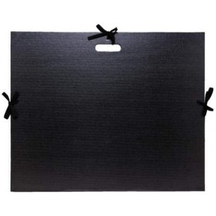 Carton a dessin kraft verni noir a rubans, avec poignee 59x72 - Raisin