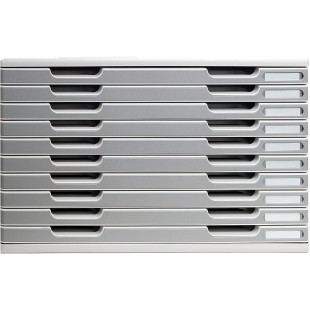 Exacompta - Ref. 324041D - MODULO A3 - Caisson 10 tiroirs fermes pour documents A3+ - Dimensions exterieures : Profondeur 35 x l