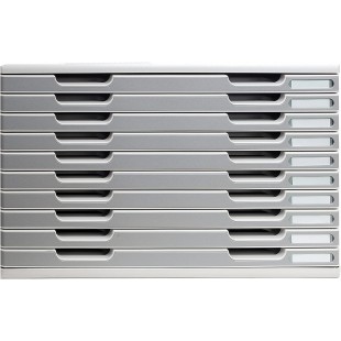 Exacompta - Ref. 324041D - MODULO A3 - Caisson 10 tiroirs fermes pour documents A3+ - Dimensions exterieures : Profondeur 35 x l