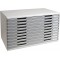 Exacompta - Ref. 324041D - MODULO A3 - Caisson 10 tiroirs fermes pour documents A3+ - Dimensions exterieures : Profondeur 35 x l