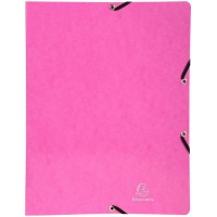 Exacompta - ref. 54894E - 1 Classeur carte lustree pelliculee avec elastiques - 2 anneaux ronds diametre 15 mm - Dos 20 mm - Dim