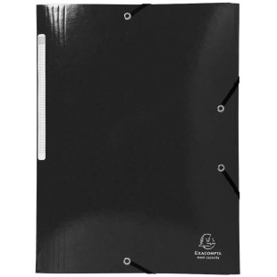 Exacompta Iderama 55821E Chemise a  3 rabats et elastique Noir Format A4