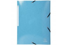 Exacompta 55827SE Maxi capacity - Chemise a  elastiques 3 rabats carte lustree pelliculee Iderama A4 425 gm² Bleu Clair