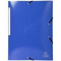 Exacompta Iderama Chemise a  3 rabats et elastique maxi capacite en carton manille 425 g/m² Bleu fonce format A4