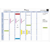 Exacompta - Ref. 57150E - 1 tableau blanc magnetique planning mensuel - textes en francais - effacable a  sec - livre avec tous 