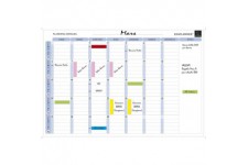 Exacompta - Ref. 57150E - 1 tableau blanc magnetique planning mensuel - textes en francais - effacable a  sec - livre avec tous 