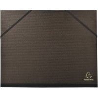 EXACOMPTA 547100E Carton a  dessin kraft noir vernis avec elastiques 26x33 cm - Pour formats A4 et 24x32 cm Noir