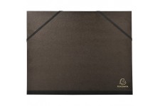 EXACOMPTA 547100E Carton a  dessin kraft noir vernis avec elastiques 26x33 cm - Pour formats A4 et 24x32 cm Noir