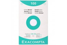 Exacompta 13602E Etui 100 Fiches Bristol Blanc 100/150 5x5 Perforee