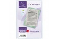 Exacompta - Ref. 5395E - Paquet de 10 etuis de protection pour papiers voiture PVC lisse 20/100e - Cristal