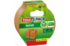 Tesa Ruban Adhesif Papier Kraft EcoLogo - Adhesif d'Emballage en Papier ecologique ,60 % de Materiaux Naturels - Marr