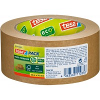tesapack Papier Standard - Ruban D'emballage en Papier ecologique, Compose de 56% de Materiaux Biosources - Efficace et Recyclab