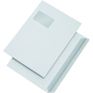 MAILmedia 287380 C4 Enveloppe adhesive avec fenetre Blanc