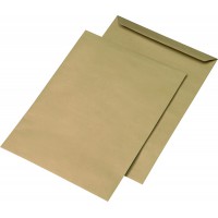 MAILmedia 301017 E4 Lot de 2 enveloppes a  patte autocollante sans fenetre Marron