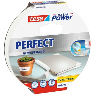 Tesa extra Power Perfect - Ruban Adhesif Toile - Ruban de Reparation pour Artisanat, Fixation, Renforcement et etique