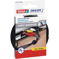 TESA Lot de 2 Cables manager 10 mm x 5 m Decoupable Noir