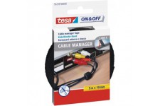 TESA Lot de 2 Cables manager 10 mm x 5 m Decoupable Noir