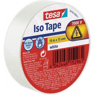 Tesa 56192 Iso Tape Ruban isolant electrique 10 m x 15 mm, 56192-00011-02