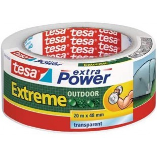 Tesa Extreme Power Outdoor - Ruban de Reparation en Toile pour l'Exterieur, Force Adhesive Extremement elevee - Transparent - 20