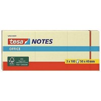 Tesa Office Notes, Notes adhesives repositionnables - disponibles en plusieurs tailles 57653-00001-05 Jaune