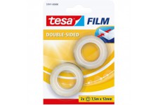 Tesa Lot de 2 Rubans Adhesifs Transparents - Rouleau Resistant Double Face et Hautement Adhesif - Adhesif en Polypropylene - Rub