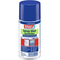 tesa 60021 - Colle en Spray Permanente 300 ml - Glue Aerosol pour le Collage Permanent de Materiaux Legers et Moyens avec Surfac