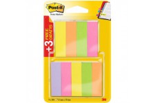 Post-It Page 670-6 Lot de 9 paquets de 100 feuilles de marqueurs etroites Rose fluo/vert fluo/jaune fluo/orange fluo/violet fluo