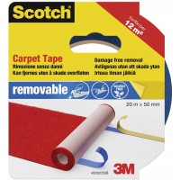 3M Scotch Ruban Adhesif Double Face pour Moquette 50 mm x 20 m 1 Rouleau