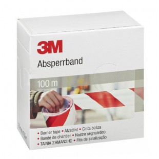 3 M Ruban adhesif Barriere, 70 mm x 100 m, rouge/blanc, 596615