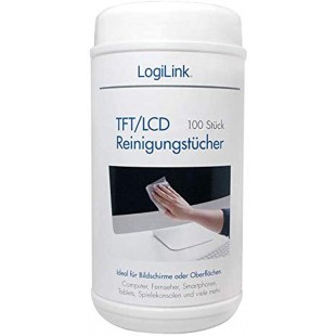 LogiLink RP0003 Pack de 100 Lingettes nettoyants pour Ecran TFT/LCD