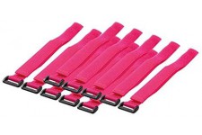 LogiLink KAB0016 Pack de 10 Attache-cables 500 x 20 mm Rose