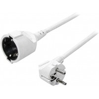 LogiLink LPS101 Cable d'alimentation Schuko Plug vers Schuko Jack 250 V 16 A 50 Hz3 m Blanc