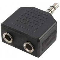 LogiLink CA1002 Adaptateur acoustique stereo Male/Femelle Jack 3,5 mm Noir