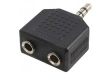 LogiLink CA1002 Adaptateur acoustique stereo Male/Femelle Jack 3,5 mm Noir