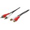 LogiLink CA1037 Cable Acoustique 2 x Cinch male/Femelle 5 m Noir