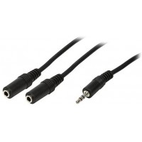 LogiLink CA1046 Cable Acoustique male 3,5 mm/2 x 3,5 mm Femelle 0,2 m Noir
