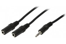 LogiLink CA1046 Cable Acoustique male 3,5 mm/2 x 3,5 mm Femelle 0,2 m Noir