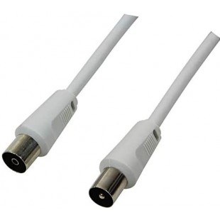 LogiLink CA1061 Cable antenne male/femelle 2,5 m Blanc