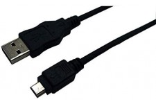 LogiLink CU0014 Cable USB 2.0 5-pin A Male/B Male 1,8 m Noir