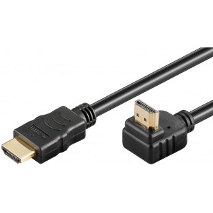 Câble HDMI High Speed ​​avec Ethernet 2m coudé noir